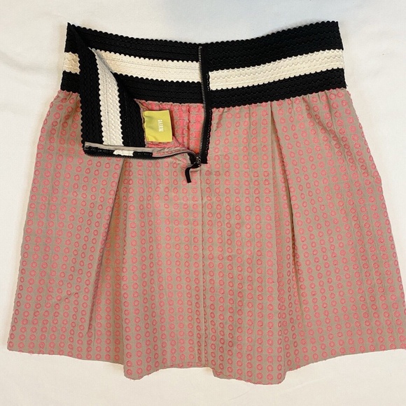 Maeve Anthropologie Polka Dot Pleated High Waisted Swing Skirt Size M Petite - Picture 9 of 15